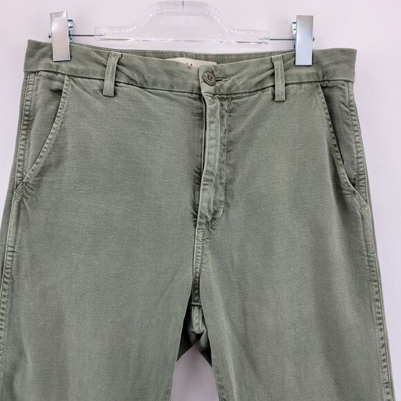 AMO Easy Trousers In Surplus Green Size 28 Womens Cropped Straight Leg High Rise - Picture 4 of 13